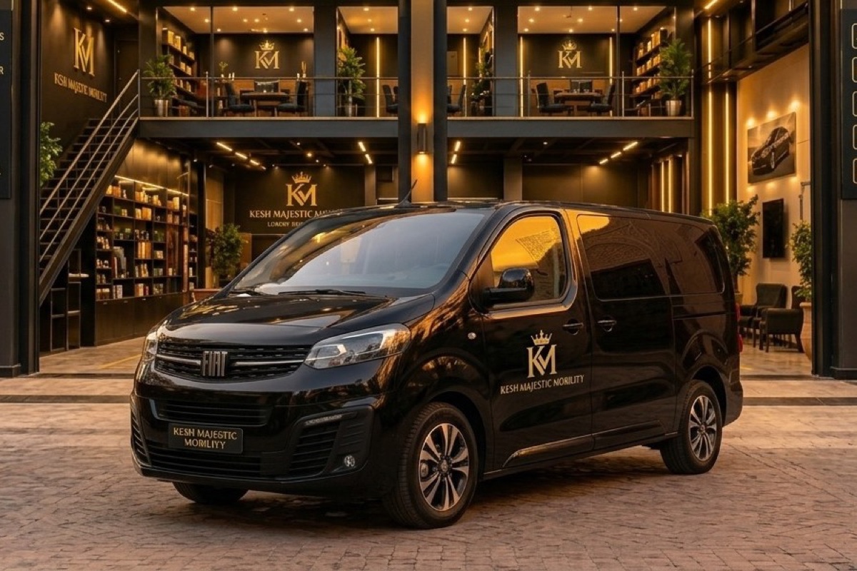 Black Fiat Scudo in front of the Kesh Majestic Mobility office